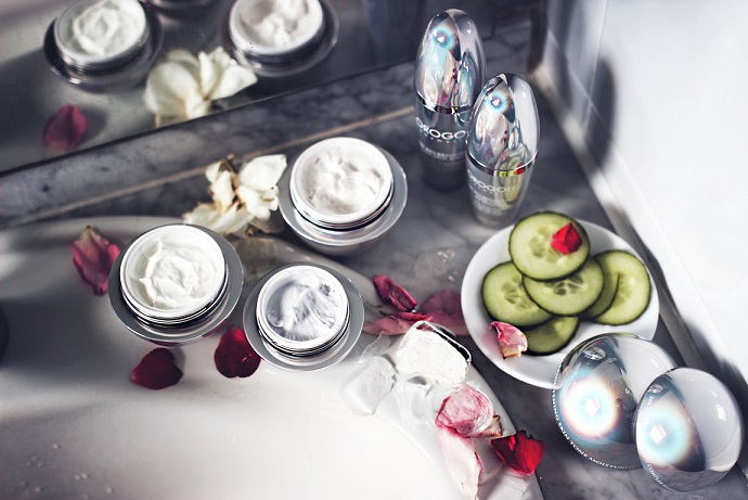 OG Products with rose petals and cucumbers